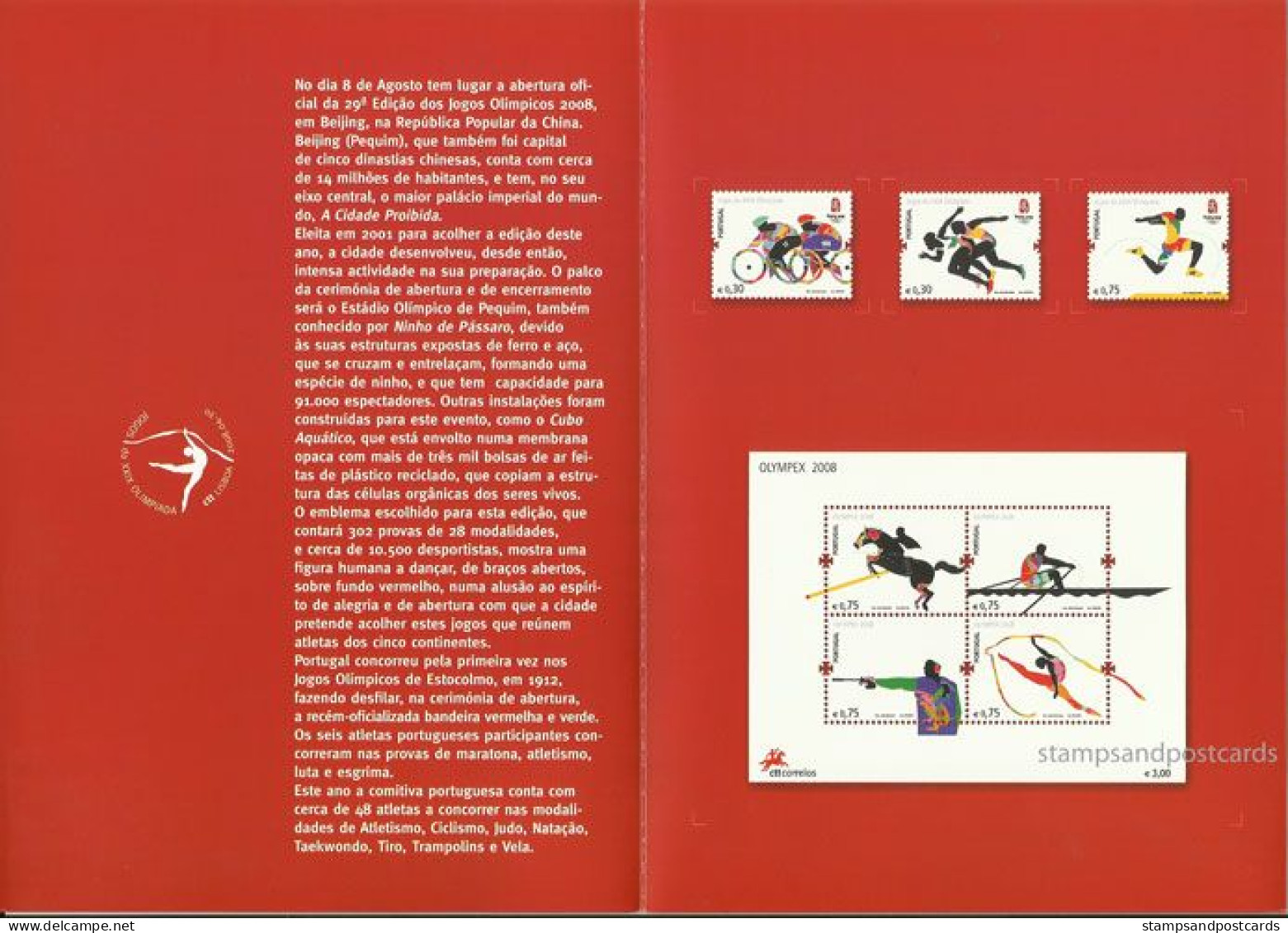 Portugal 2008 Olympic Games Beijing China Brochure + Set + Souvenir Sheet ** - Ete 2008: Pékin