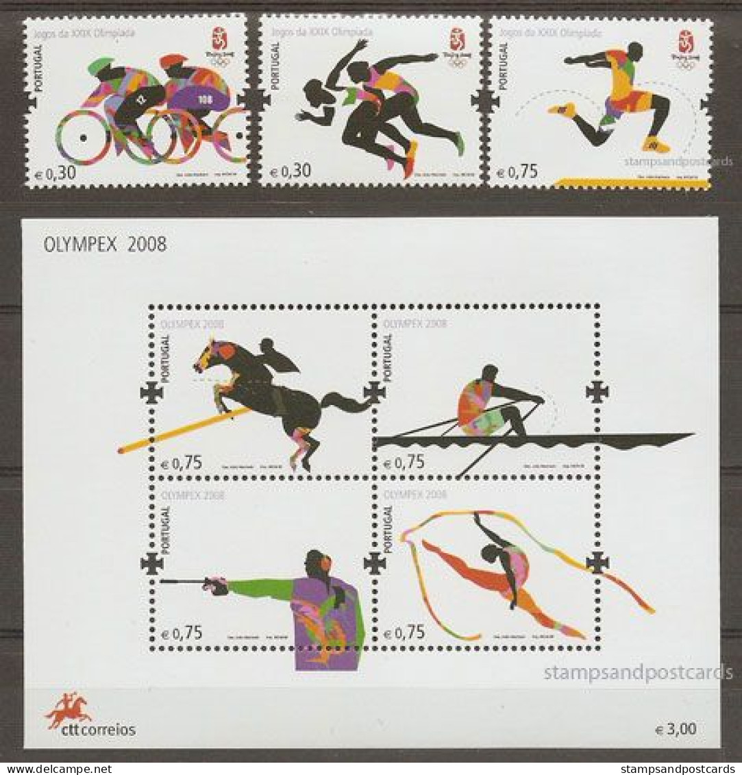 Portugal 2008 Olympic Games Beijing China Brochure + Set + Souvenir Sheet ** - Summer 2008: Beijing