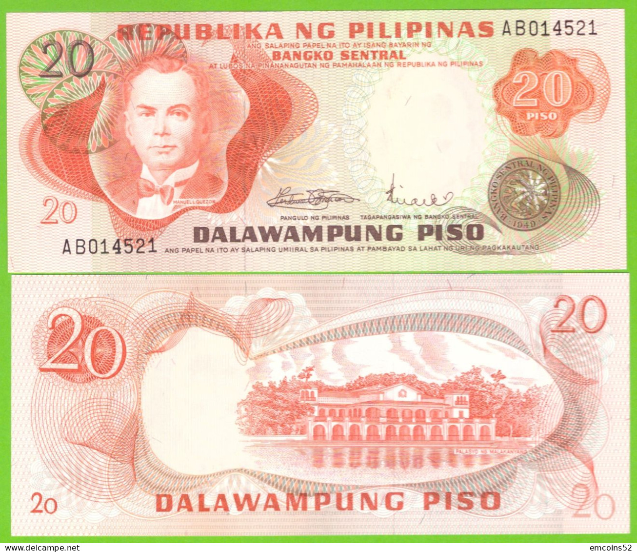 PHILIPPINES 20 PISO ND 1970  P-150 UNC - Philippinen