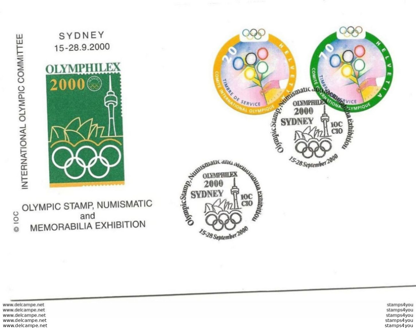 291 - 19 - Enveloppe Avec Timbres CIO Et Oblit Spéciale Olymphilex Sydney 2000 - Summer 2000: Sydney