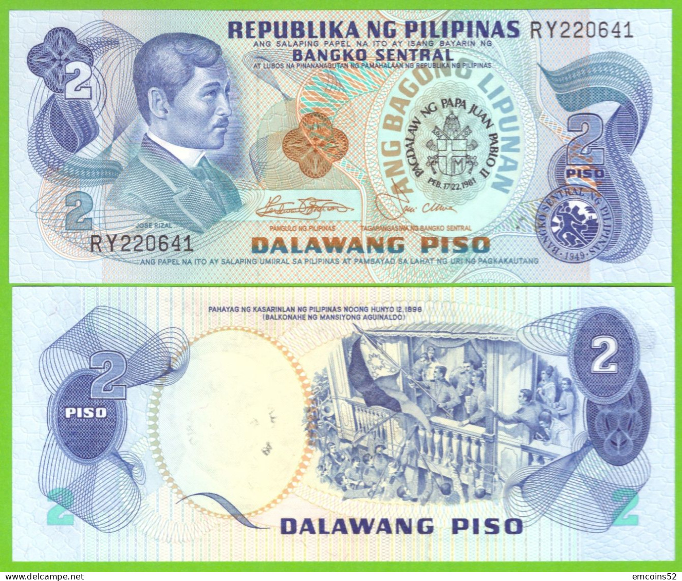 PHILIPPINES 2 PISO  1981  P-166a UNC - Filipinas