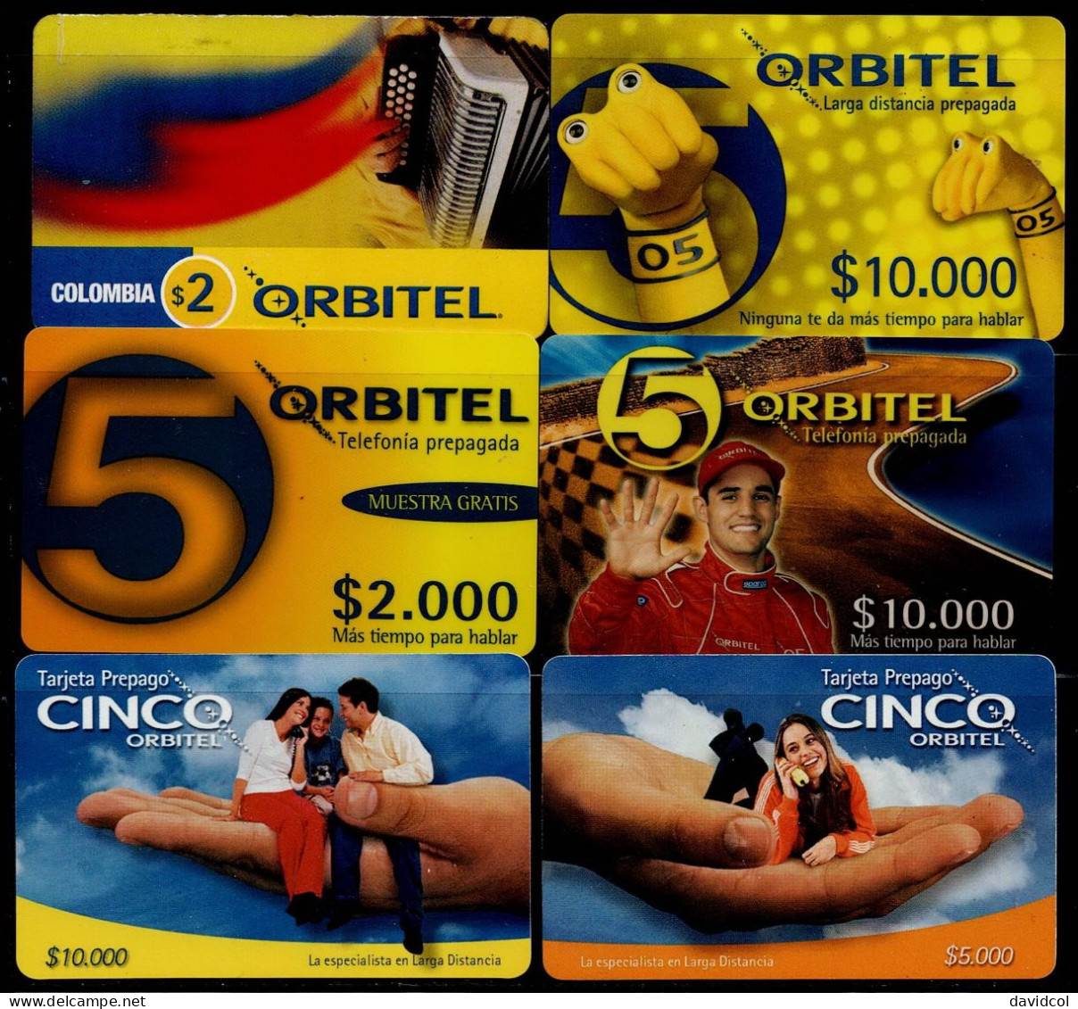 TT30-COLOMBIA PREPAID CARDS - 2003 - USED - ORBITEL - $2.000 - $5.000 - $10.000 - Kolumbien