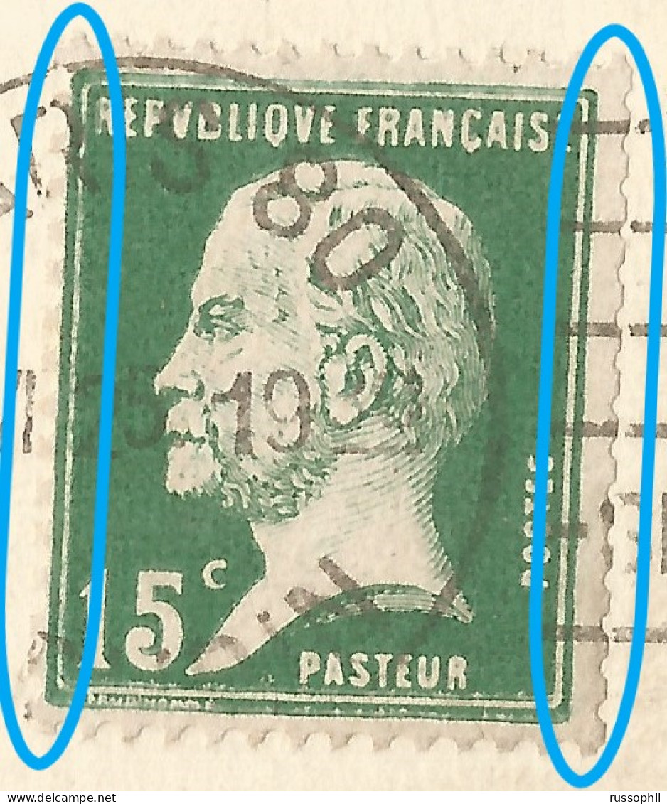 FRANCE - Yv. 171 ROULETTE (DENTS MASSICOTEES) FRANKING PC (AU BON MARCHE)  - 1925 - Rollo De Sellos