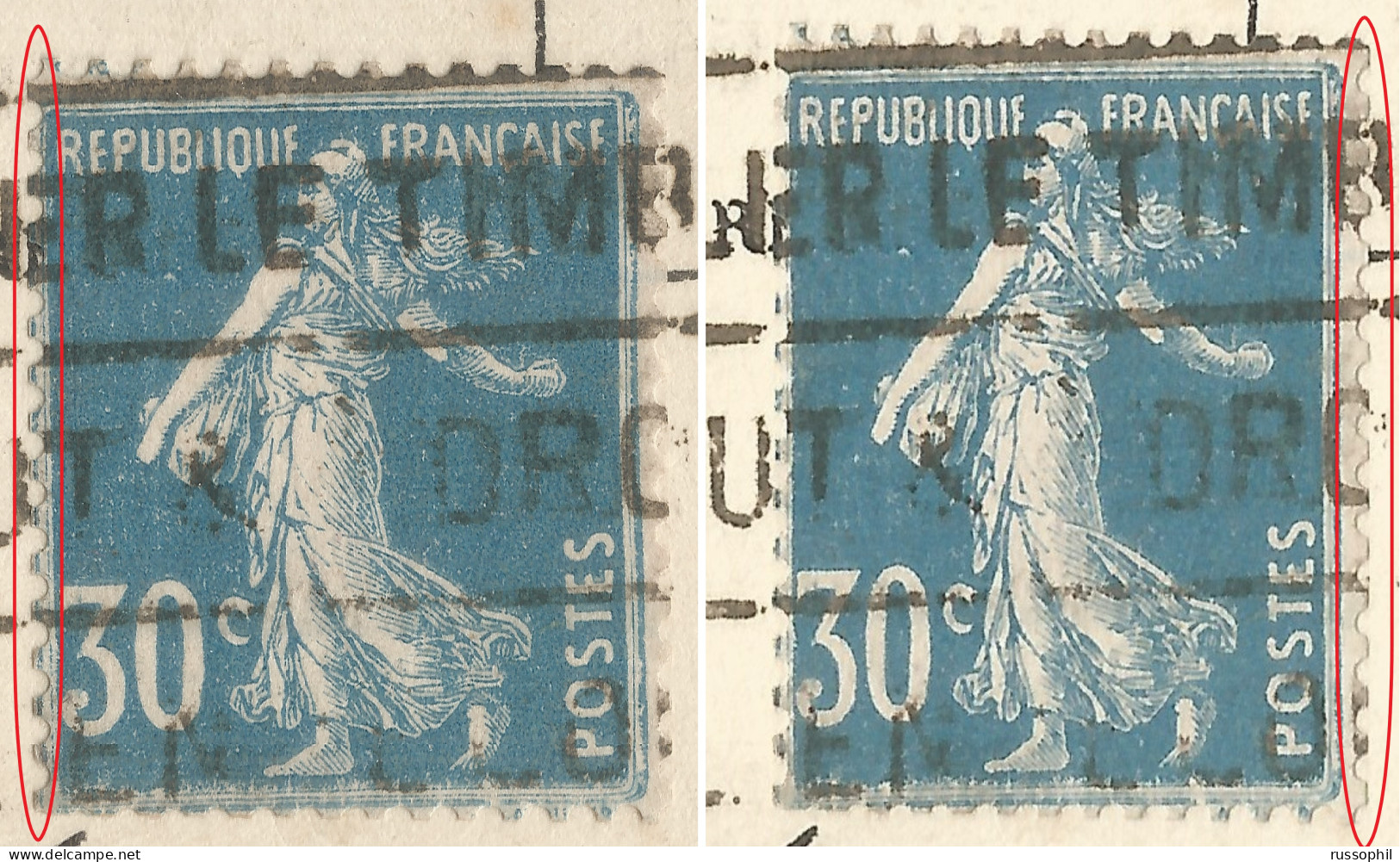 FRANCE - Yv. 192 ROULETTE (DENTS MASSICOTEES) FRANKING PC (LA SAMARITAINE) - 1926 - Coil Stamps