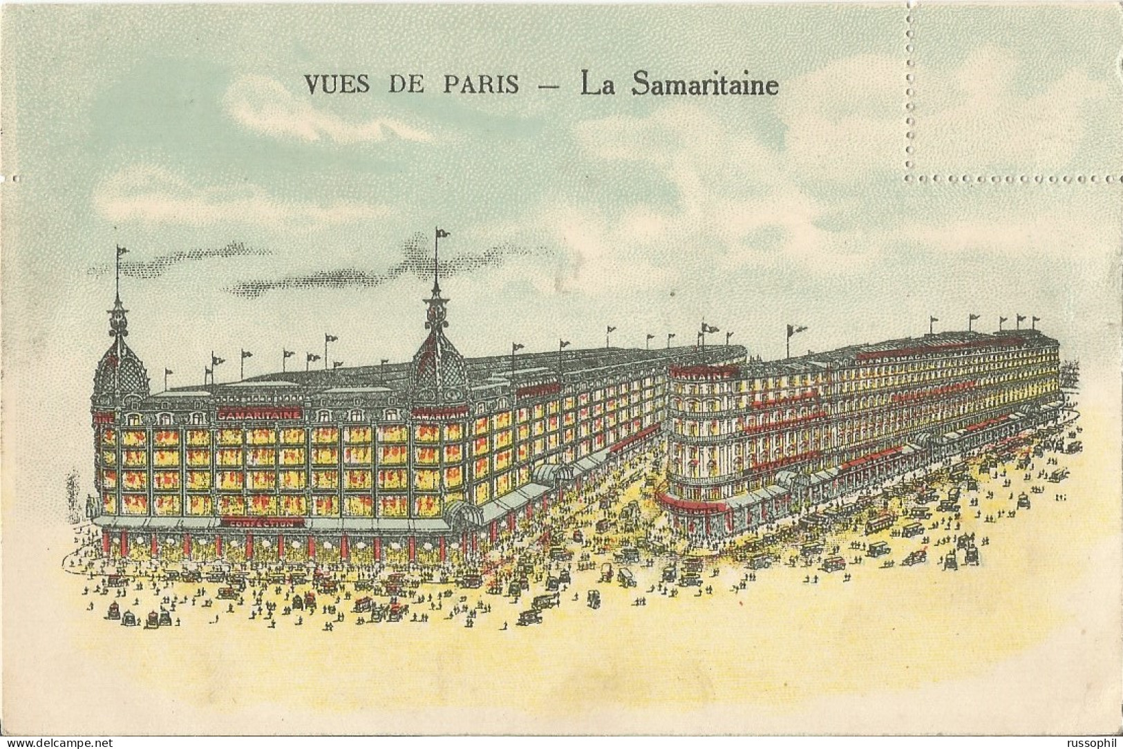 FRANCE - Yv. 236 ROULETTE (DENTS MASSICOTEES) FRANKING PC (LA SAMARITAINE) - 1928 - Rollo De Sellos