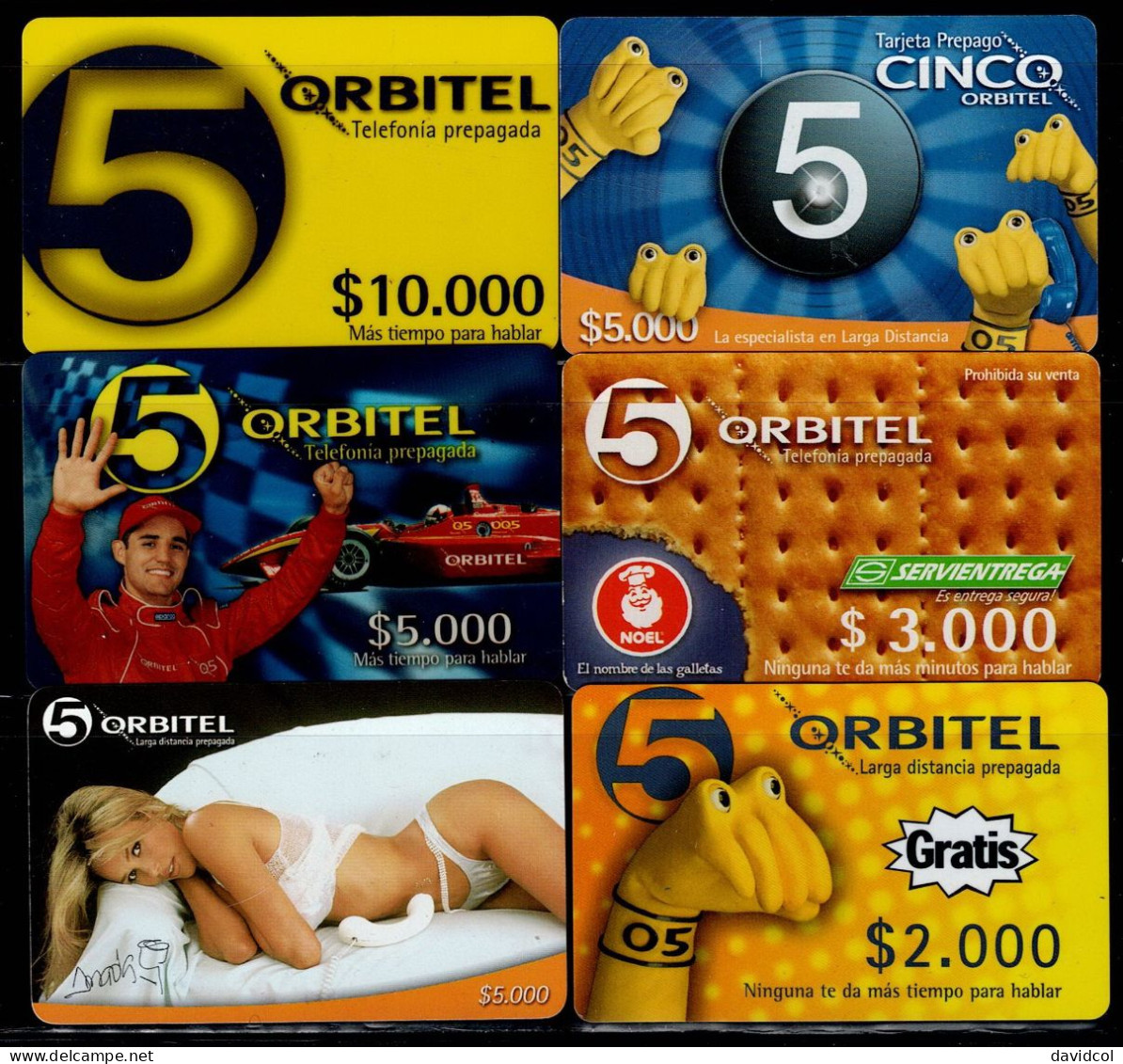 TT32-COLOMBIA PREPAID CARDS - 2003 - USED - ORBITEL - $2.000 - $3.000 - $5.000 - $10.000 - Kolumbien