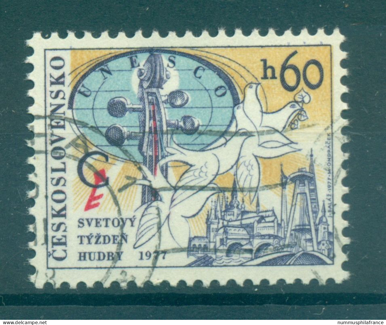 Tchécoslovaquie 1977 - Y & T N. 2237 - UNESCO (Michel N. 2401) - Used Stamps