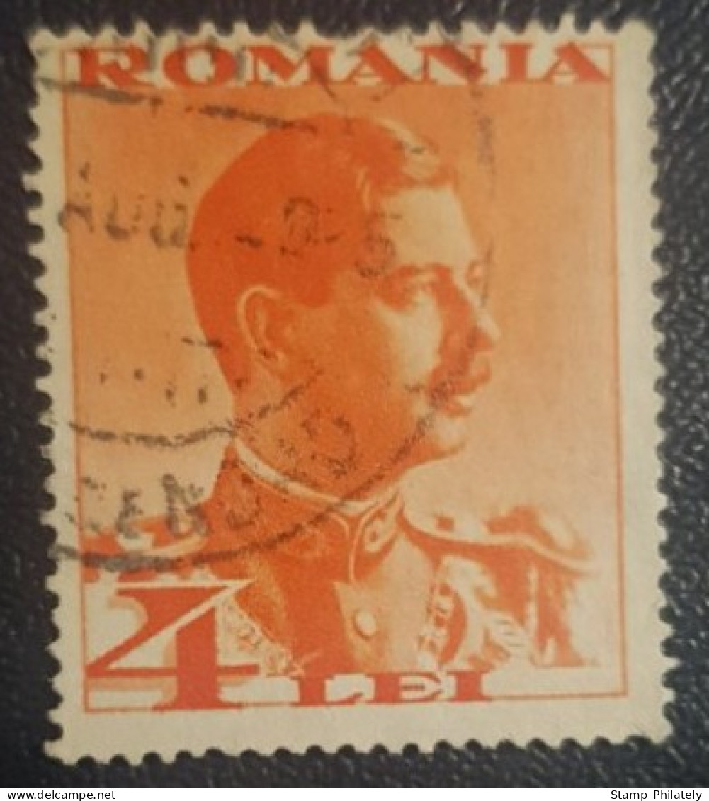 Romania 4L Used Stamp King Carol - Gebraucht