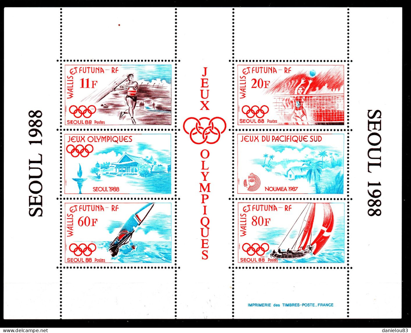 Bloc Séoul 1988 Jeux Olympiques Wallis Et Futuna Du N° 378-379-380-381 Neuf ** - Unused Stamps