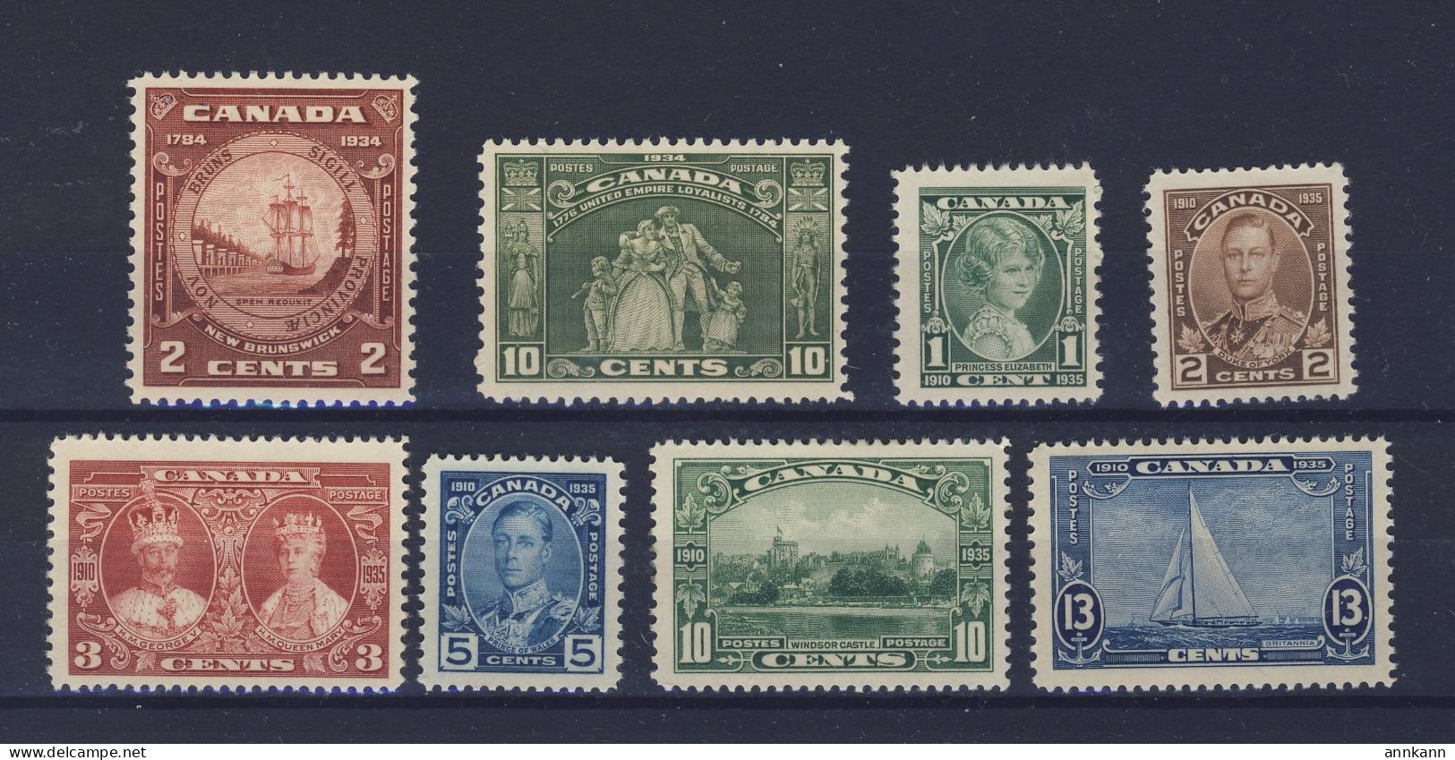 8x Canada MH Stamps; #209-210 F/VF #211 To #216 VF. Guide Value = $54.50 - Neufs