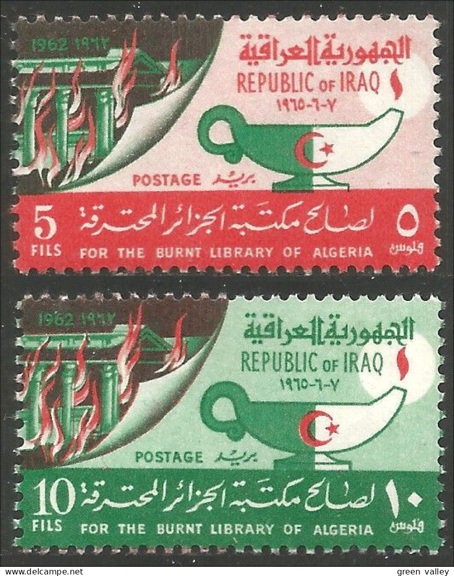 512 Irak 1965 Alger Algiers Bibliothèque Library Lampe Lamp Huile Oil MNH ** Neuf SC (IRK-13) - Monumentos