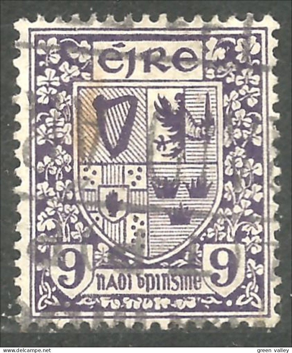 510 Ireland 9p Violet Armoiries Coat Of Arms (IRL-147) - Gebraucht