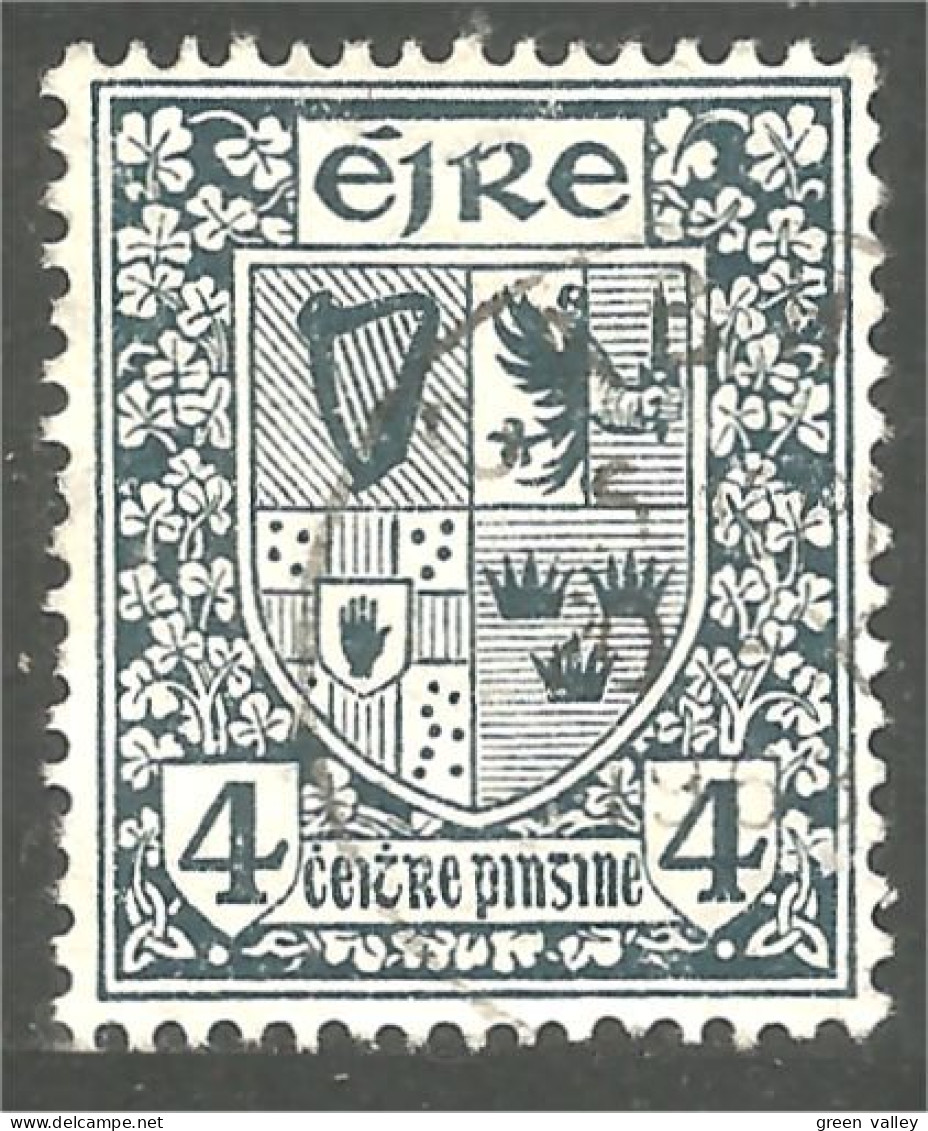 510 Ireland 4p Vert Green Armoiries Coat Of Arms (IRL-148) - Gebruikt