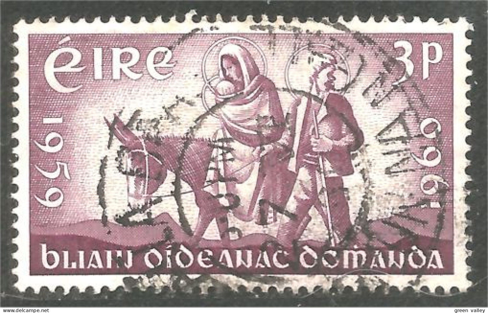 510 Ireland 1960 Noel Christmas Fuite Egypte Âne Asino Donkey Esel Burro Ezel Ane (IRL-126a) - Used Stamps
