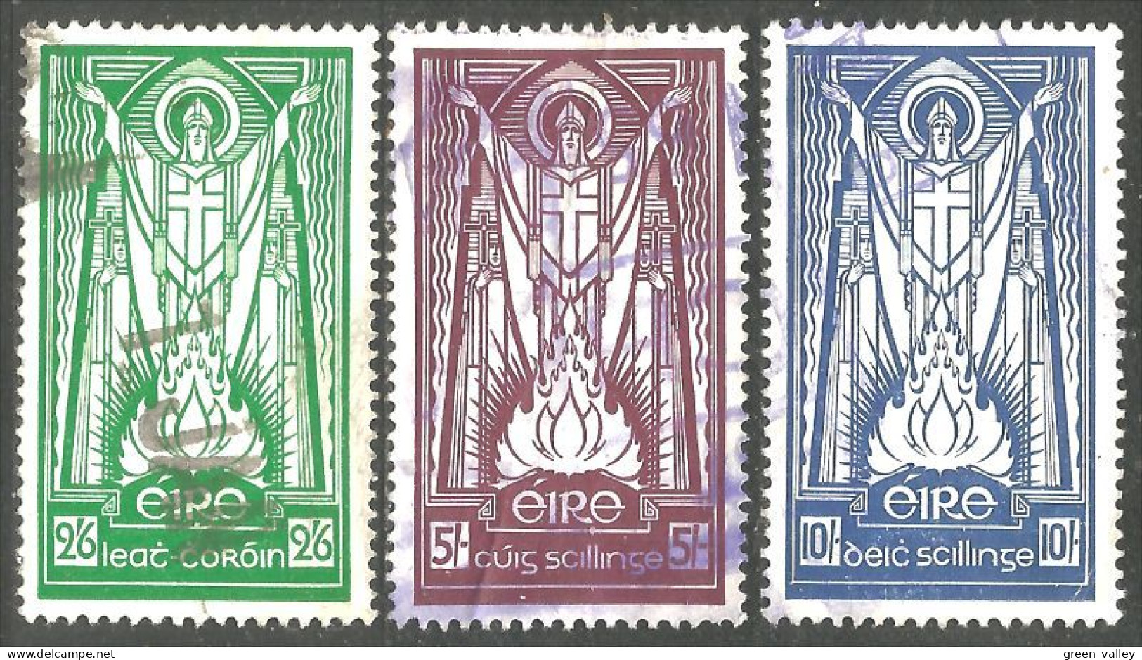 510 Ireland 1943 Saint St Patrick Complete Set (IRL-124) - Usati