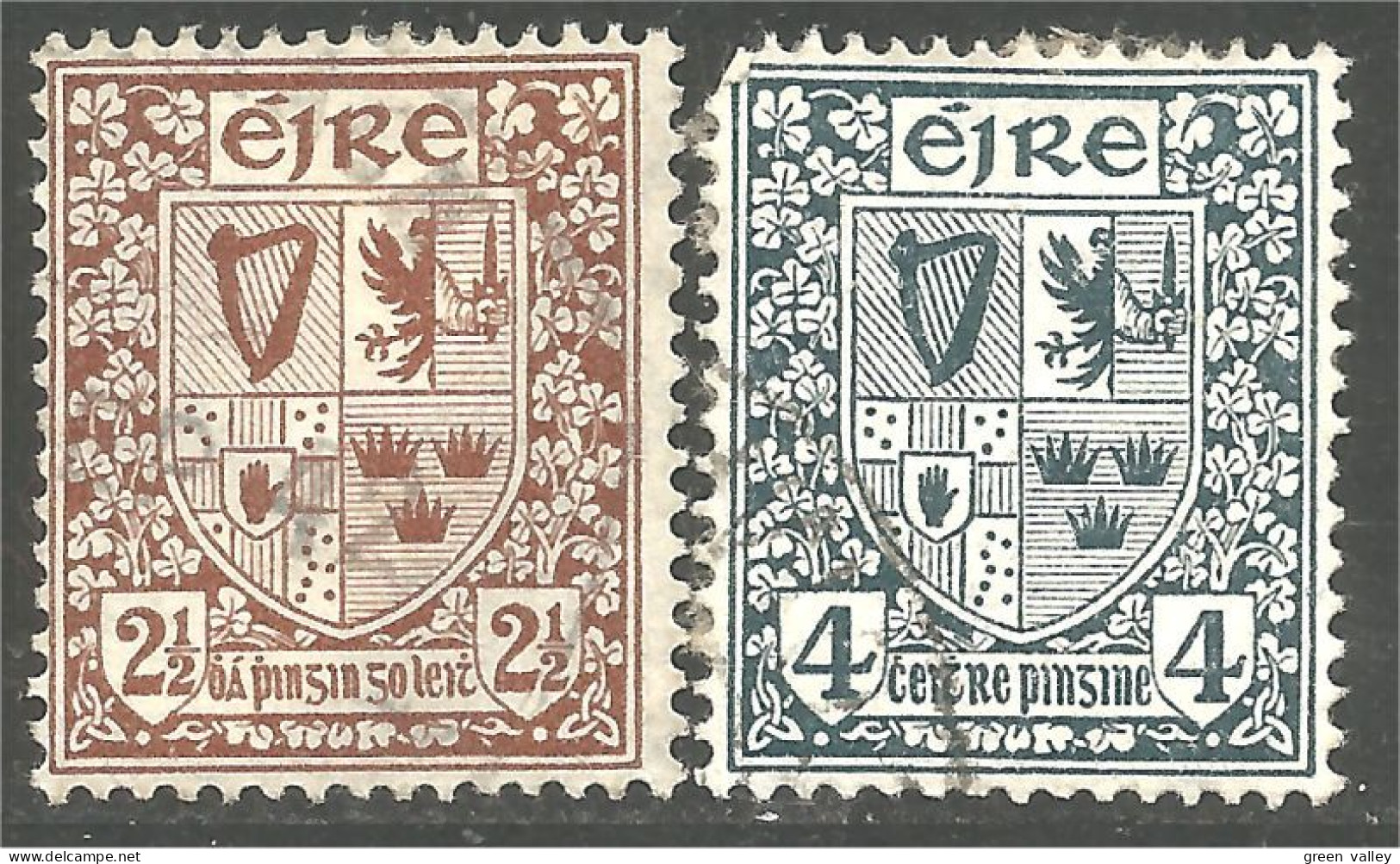 510 Ireland 1922 Armoiries Coat Of Arms Harpe Musique Music Scott $8.00 (IRL-114) - Used Stamps