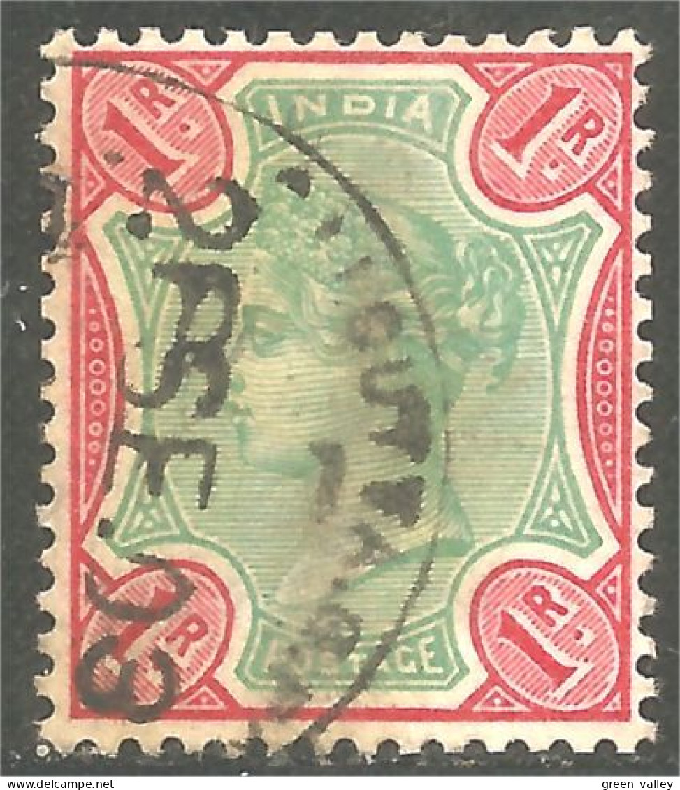 504 Inde 1892 Victoria 1r Carmin Rose Green (IND-60) - 1882-1901 Imperio