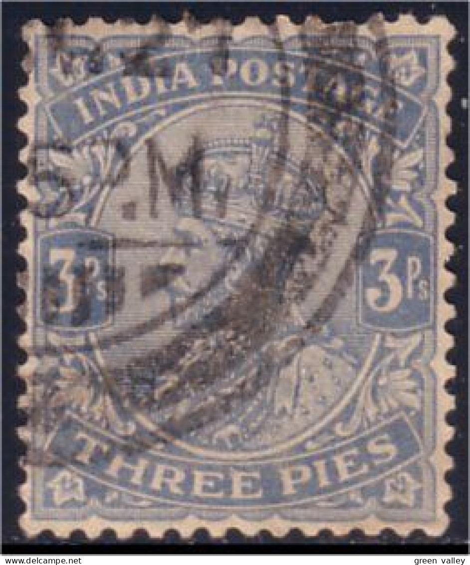 504 Inde East 3p Blue Grey (IND-2) - 1882-1901 Impero