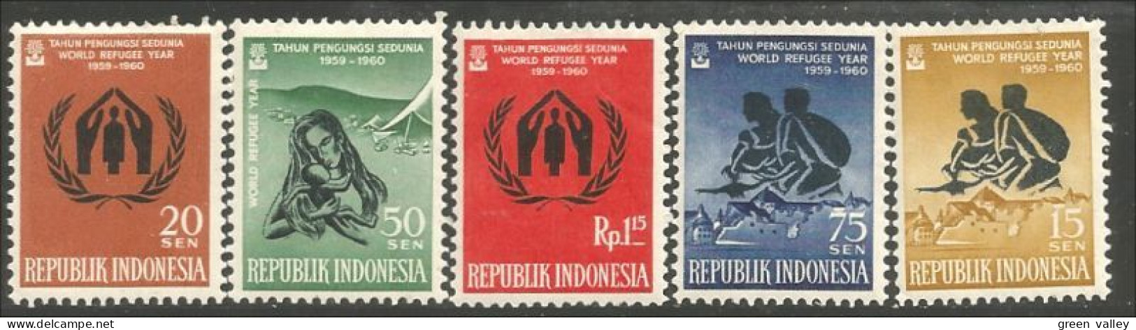 500 Indonesia 1960 Réfugiés Refugees MH * Neuf CH (IDS-159) - Rifugiati