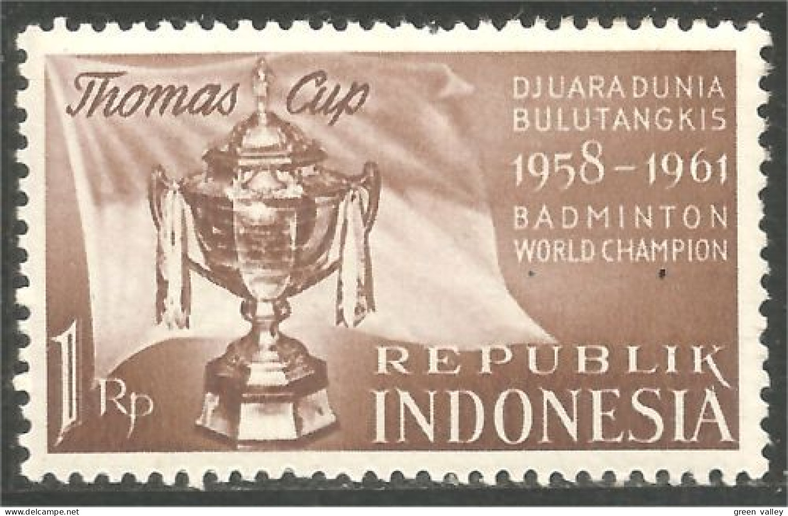 500 Indonesia 1961 Badminton Thomas Cup MH * Neuf CH (IDS-149) - Bádminton