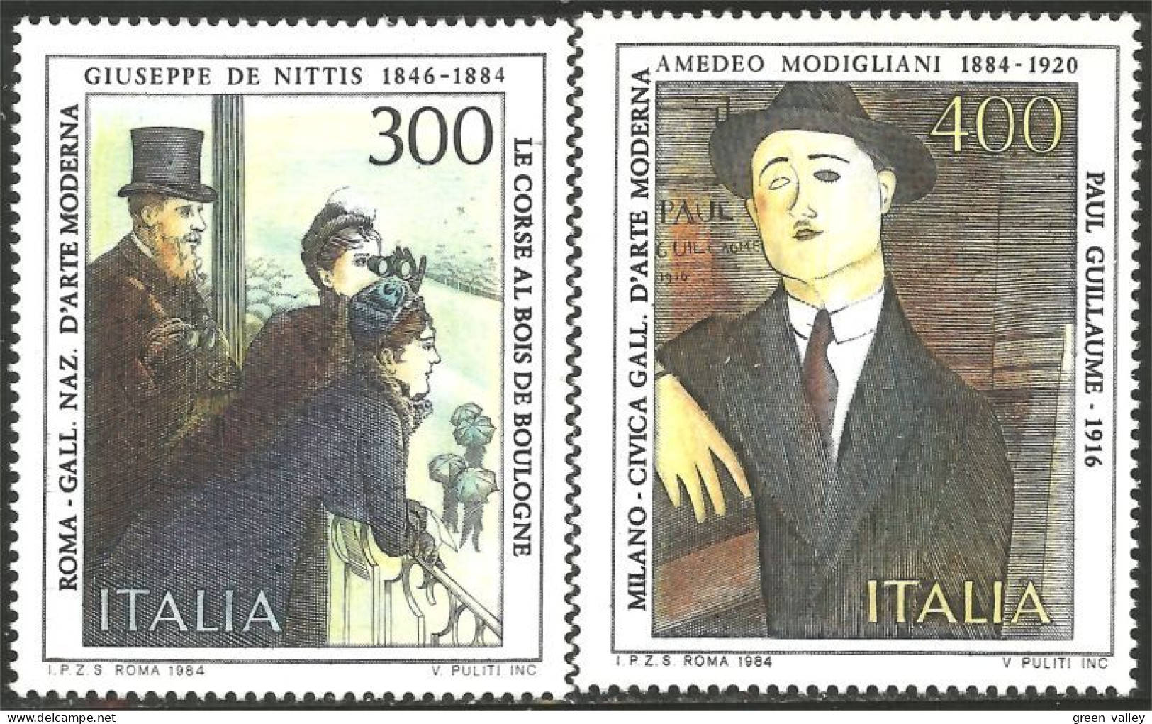 520 Italy Tableaux Modigliani De Nittis Guillaume Paintings MNH ** Neuf SC (ITA-209b) - Otros & Sin Clasificación