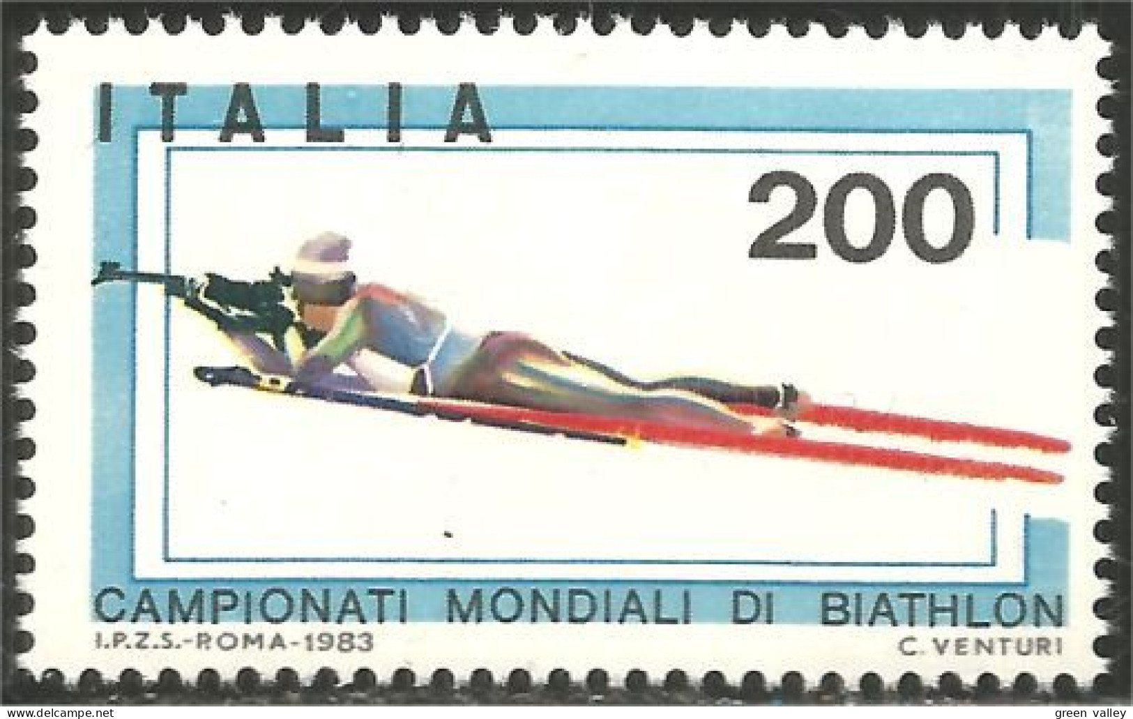 520 Italy Biathlon Tir Armes Shooting Ski MNH ** Neuf SC (ITA-199b) - Tir (Armes)