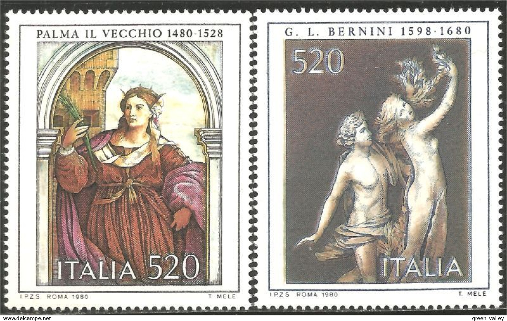 520 Italy Tableaux Palma L'Ancien Elder Bernini Paintings MNH ** Neuf SC (ITA-183a) - Otros & Sin Clasificación