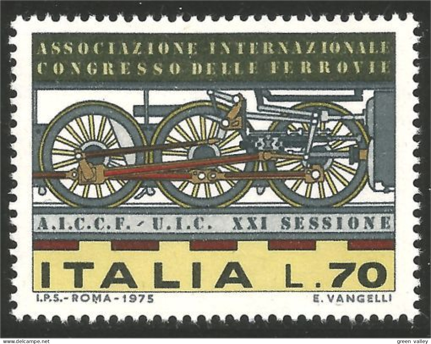 520 Italy Roues Locomotive Wheels Train Zug Bologna MNH ** Neuf SC (ITA-148a) - 1971-80:  Nuovi
