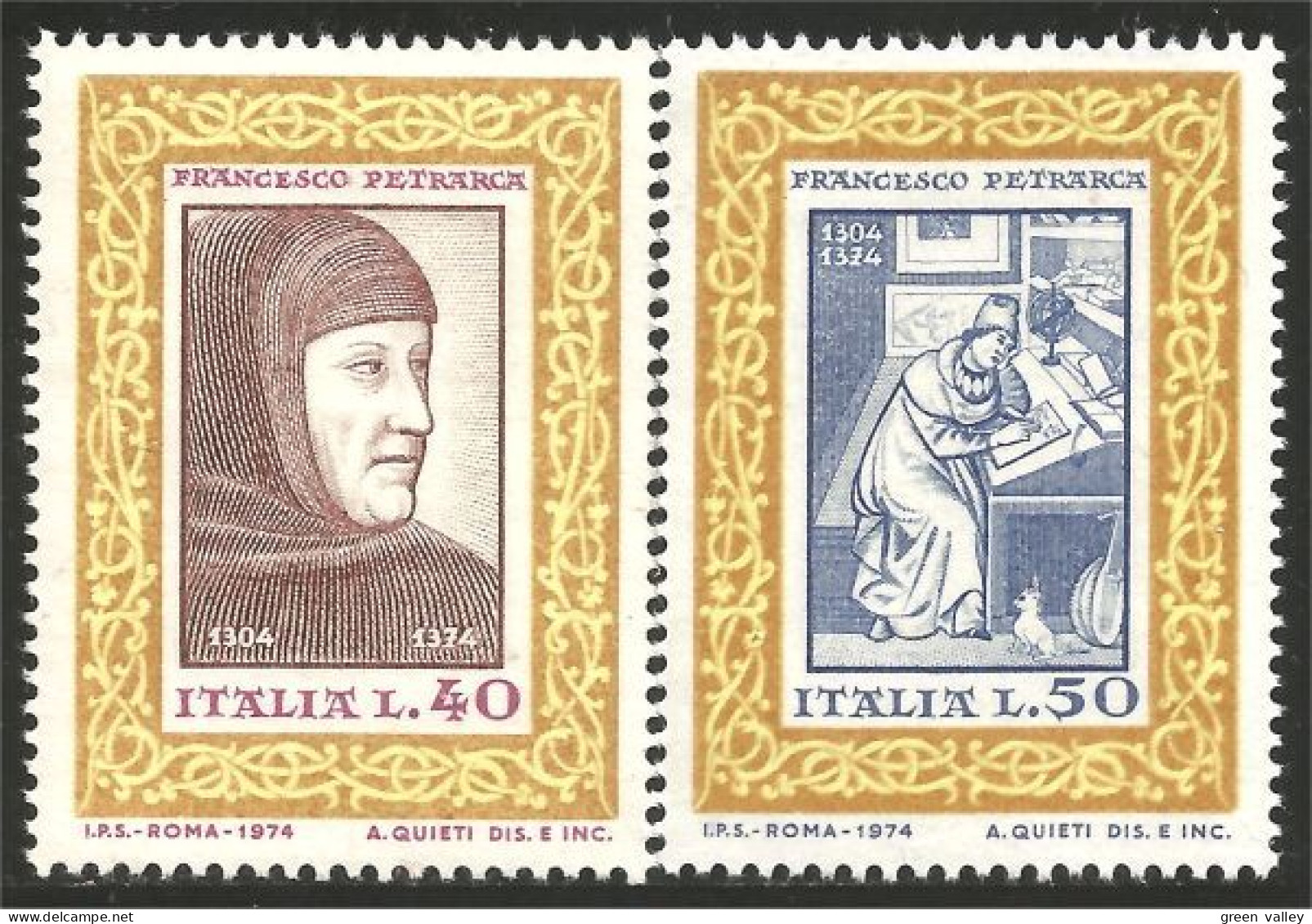 520 Italy Petrarch Pétrarque Ecrivain Poete Writer MNH ** Neuf SC (ITA-140a) - 1971-80:  Nuovi