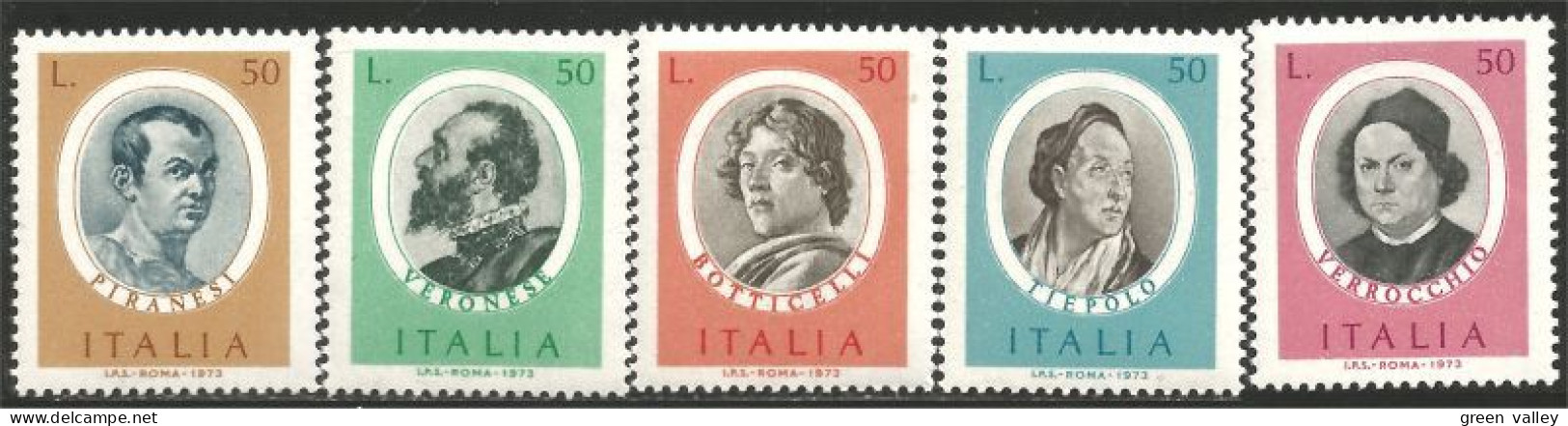 520 Italy 1973 Artists Botticelli Piranesi Veronese Del Veccho Tiepolo MNH ** Neuf SC (ITA-134b) - Otros & Sin Clasificación