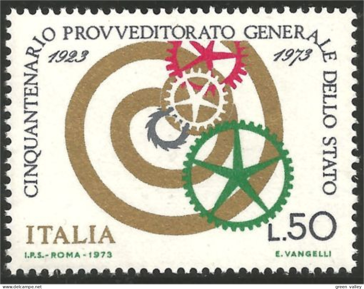 520 Italy Roue Dentée Spiral Cogwheel MNH ** Neuf SC (ITA-131b) - Fabrieken En Industrieën