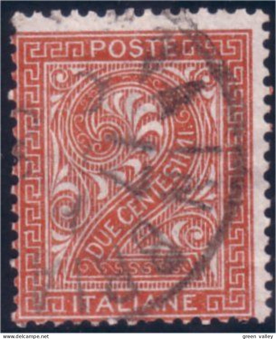 520 Italy 1863 2c Orange Brown Oblitéré VAINBRIA... (ITA-10) - Gebraucht