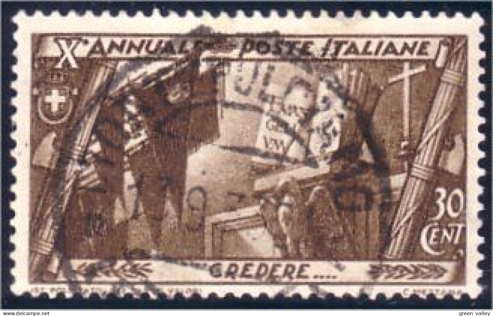 520 Italy 1932 30c Brun (ITA-23) - Oblitérés