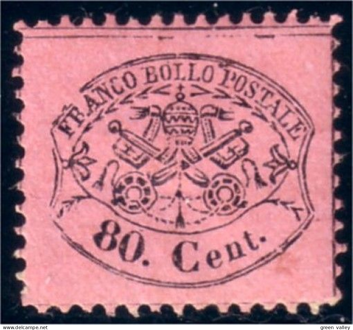 520 Italy 1868 80 Centesimi MH * Neuf Ch (ITA-5) - Papal States