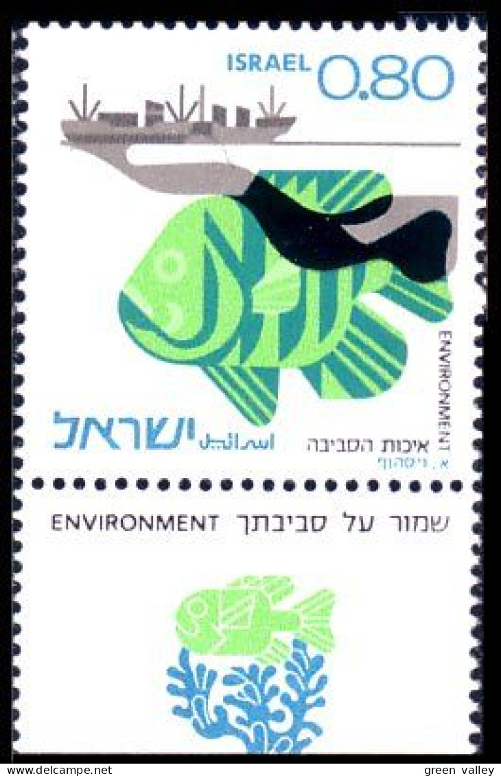 518 Israel Fish Poisson Ship Bateau MNH ** Neuf SC (ISR-21a) - Unused Stamps (with Tabs)