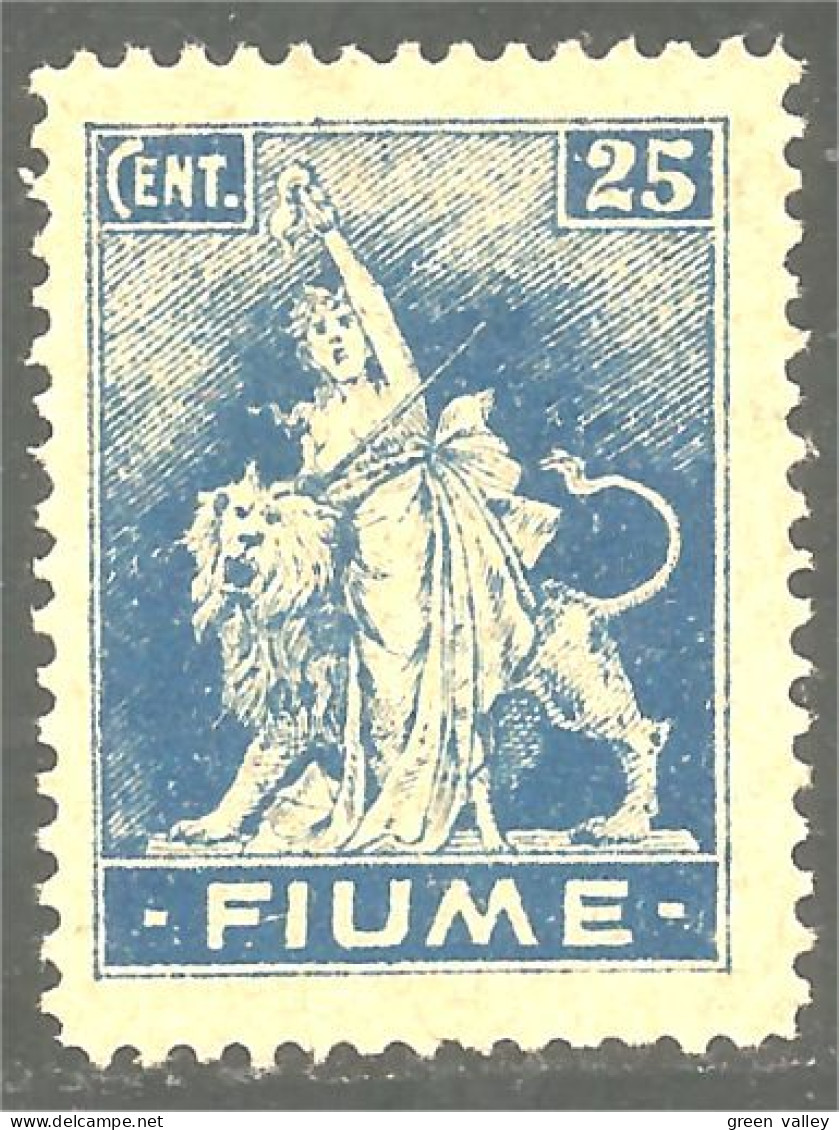 521 Italy Fiume 1919 Lion Lowe Leone Feline Félin No Gum Sans Gomme (ITC-170) - Fiume