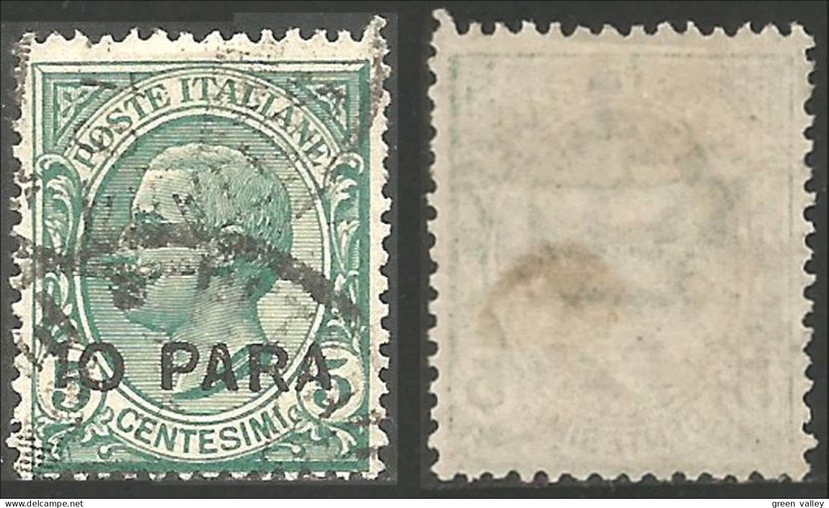 520 Italy Offices Turkish Empire Bureau Levant 1908 10 PARA Sur 5c Vert Green (ITA-327) - Non Classificati