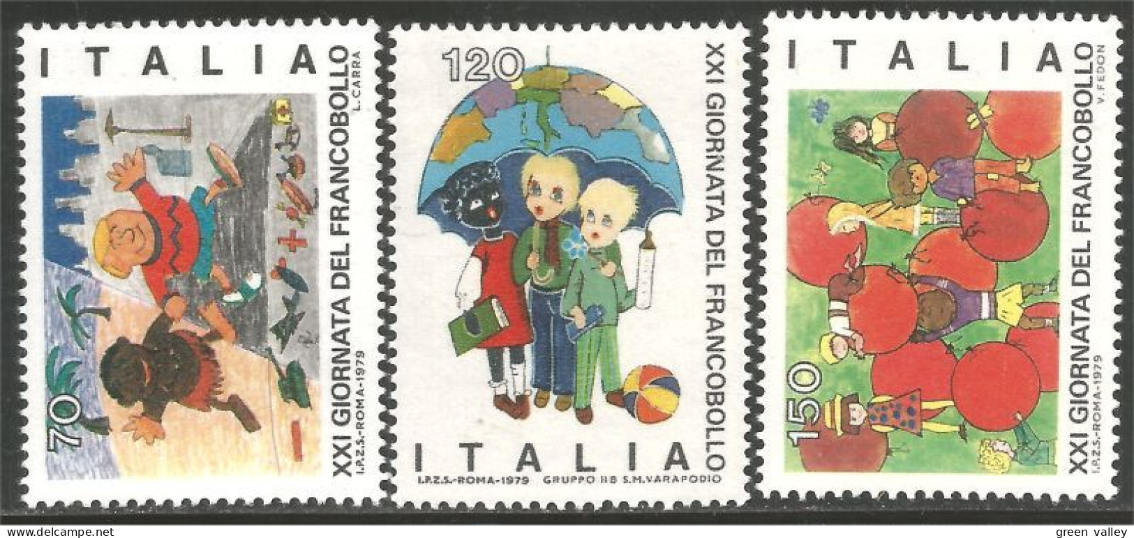 520 Italy Stamp Day Jour Timbre Enfants Children Ballons Balloons MNH ** Neuf SC (ITA-287) - Tag Der Briefmarke