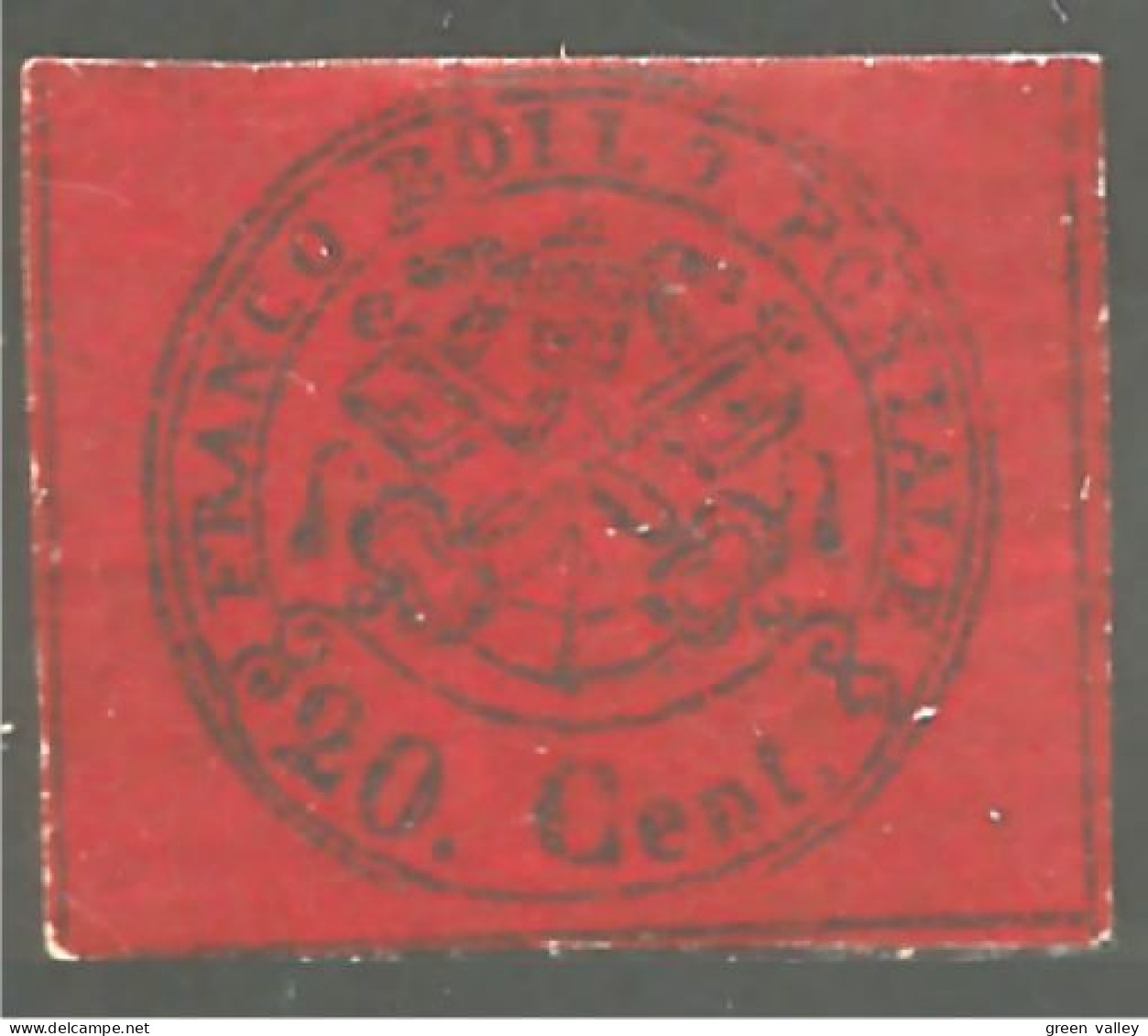 520 Italy Rome 1857 20 Cent MH * Neuf CH Légère (ITA-246) - Papal States