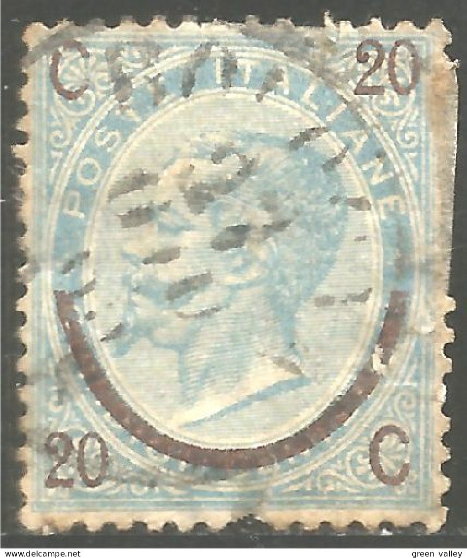 520 Italy 1865 Victor Emmanuel II Surcharge 20c Sur 15c (ITA-250) - Taxe