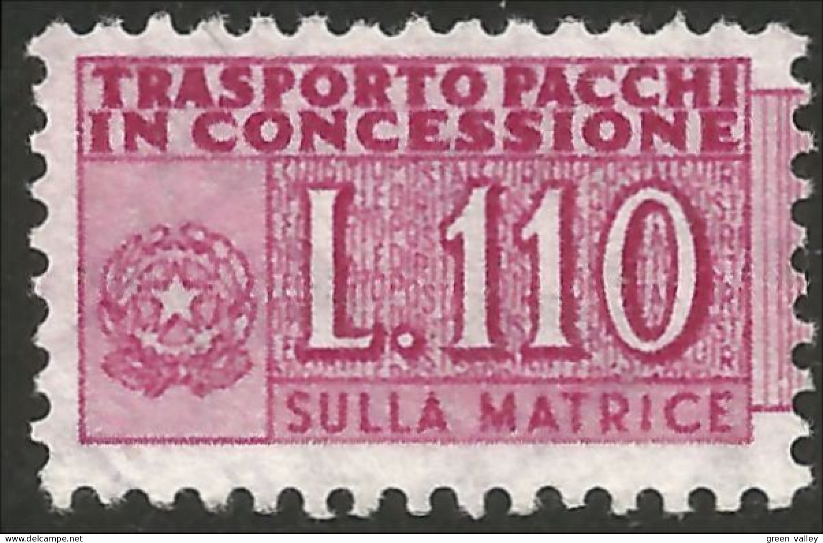 520 Italy 110 Lire Rose Perf Dentelé 12.5 X 13 NO Gum Sans Gomme (ITA-236) - Postage Due