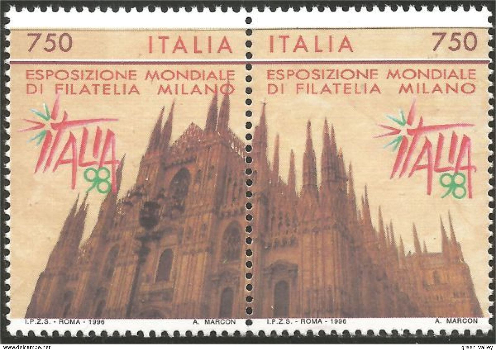 520 Italy Italia 98 Cathédrale Milan Cathedral MNH ** Neuf SC (ITA-225b) - Abbeys & Monasteries