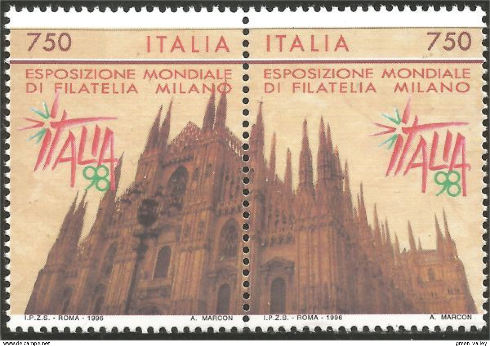 520 Italy Italia 98 Cathédrale Milan Cathedral MNH ** Neuf SC (ITA-225b) - Abbazie E Monasteri