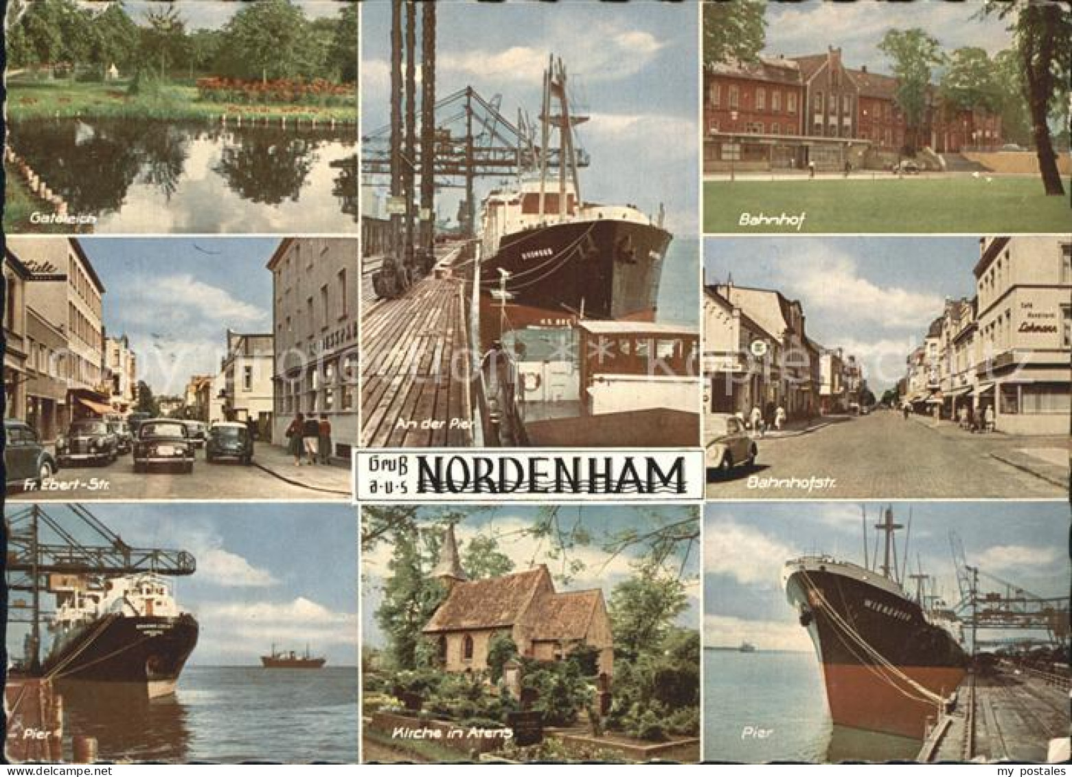 72306717 Nordenham Gartenteich Hafen Pir Mit Schiff Wieneriga  Nordenham - Nordenham