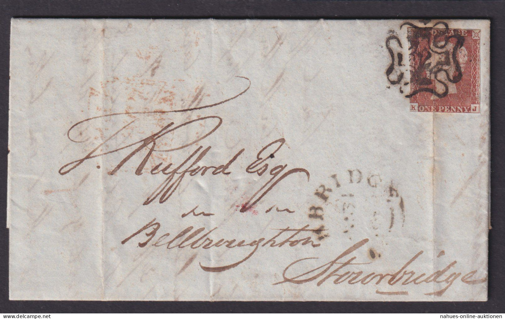 Großbritannien Brief EF 3 MK Victoria Selt. Malteserkreuz Mit Nr. 12 Kat. 600,00 - Cartas & Documentos