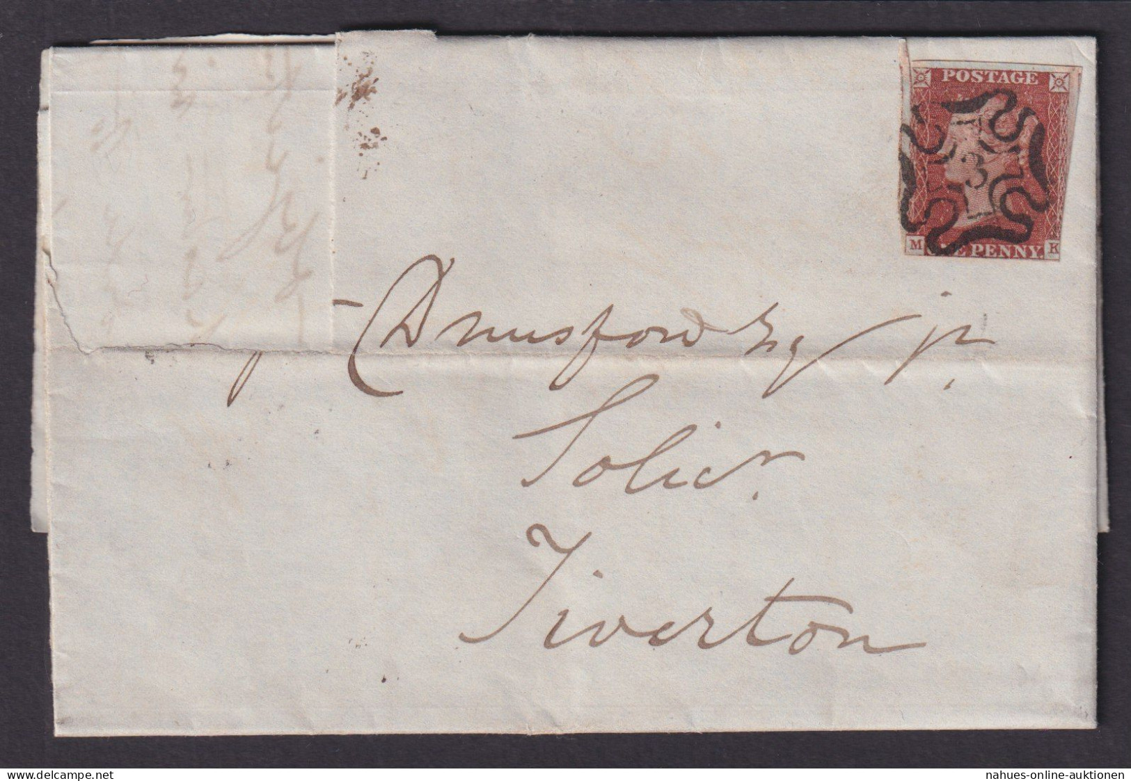 Großbritannien Brief EF 3 MK Victoria Selt. Malteserkreuz Mit Nr. 3 Kat. 350,00 - Storia Postale