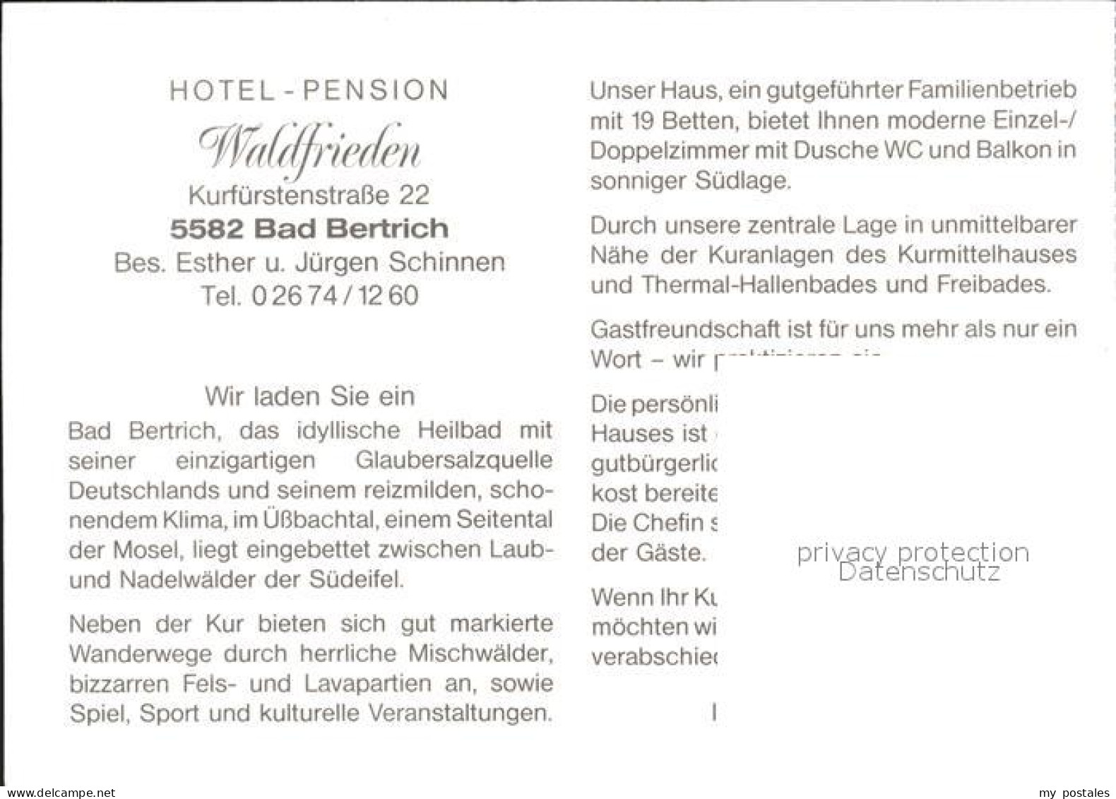 72304612 Bad Bertrich Hotel Pension Waldfrieden  Bad Bertrich - Bad Bertrich