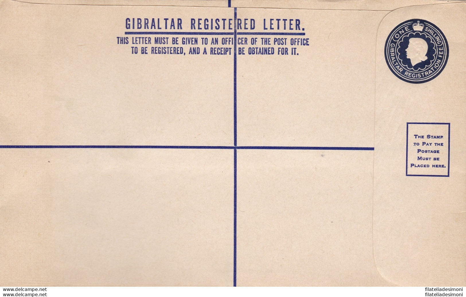 GIBILTERRA, GIBRALTAR, REGISTERED LETTER Queen Elizabeth 1sh. NUOVA/NEW - Andere & Zonder Classificatie