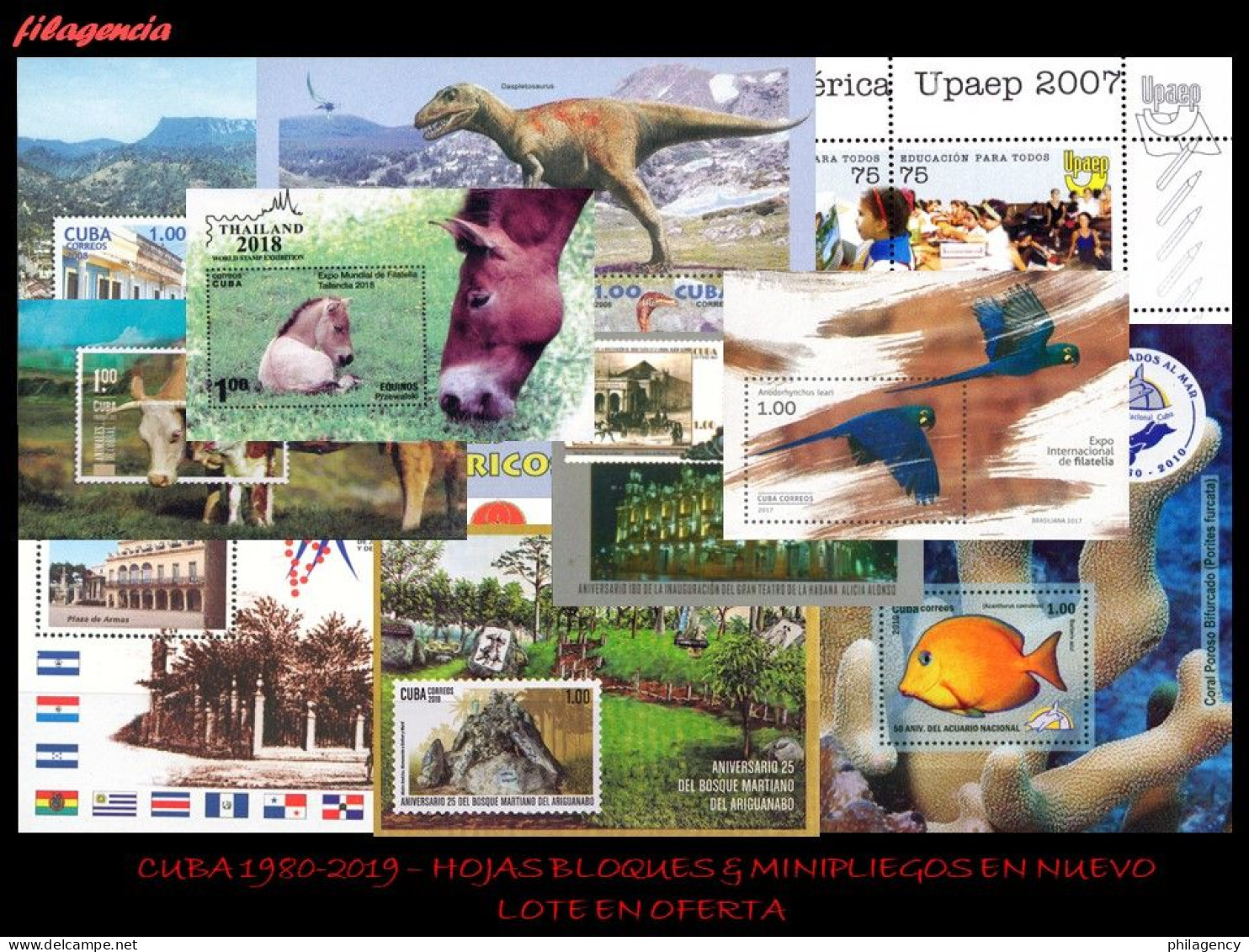 LOTES EN OFERTA. CUBA MINT. 1980-2019 LOTE DE 100 HOJAS BLOQUES & MINIPLIEGOS DIFERENTES MNH - Blocchi & Foglietti