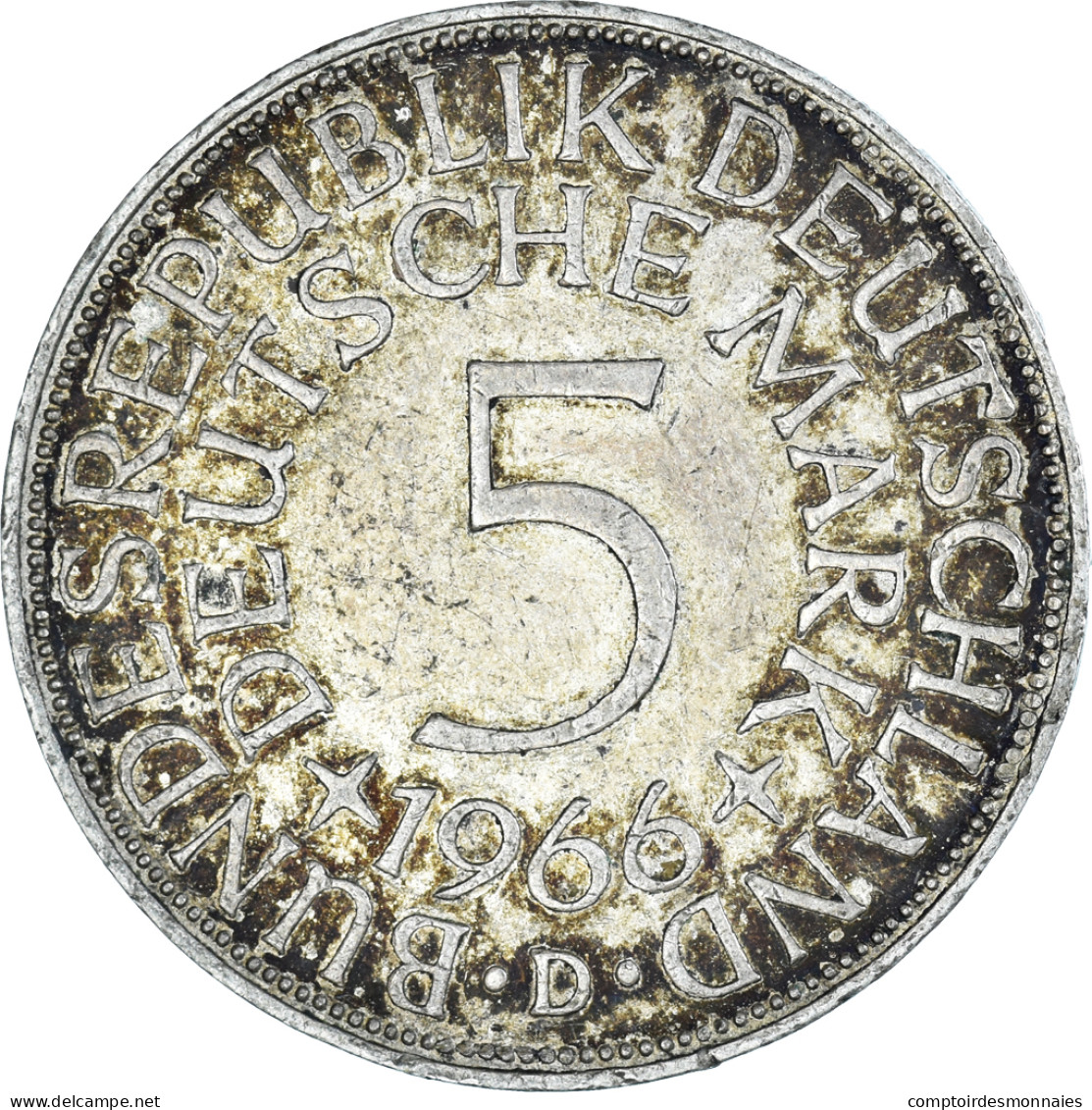 Monnaie, République Fédérale Allemande, 5 Mark, 1966, Munich, TTB, Argent - 5 Marcos